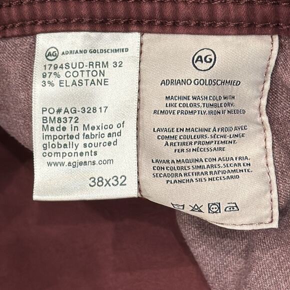 AG Adriano Goldschmied Men's The Everett Slim Straight Twill Pants Size 38x32 - Picture 8 of 9